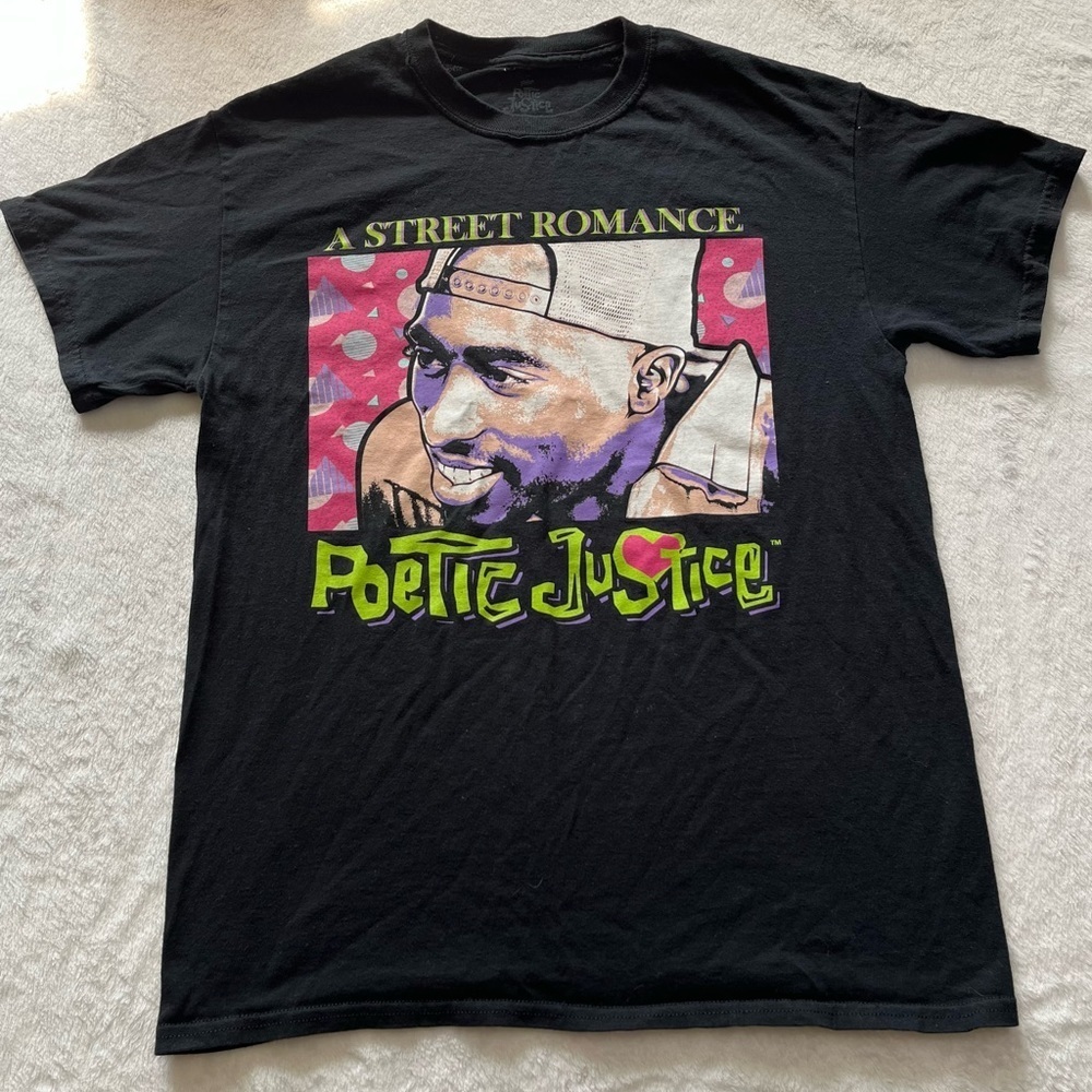Tupac Poetic Justice black short sleeve graphic tshirt Men's Medium